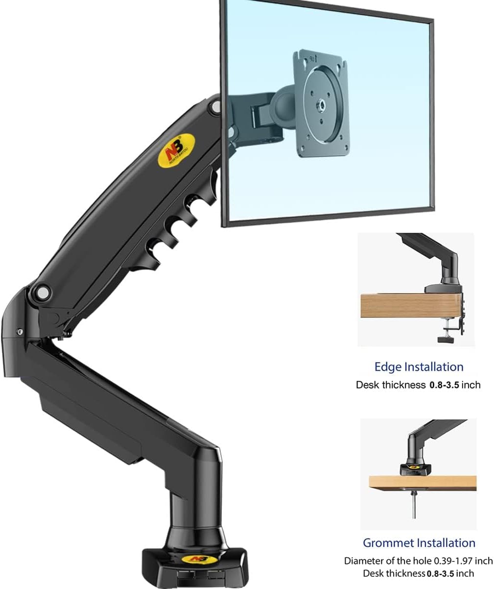 NB F80 17″-30″ Full Motion Ergonomic Monitor Arm