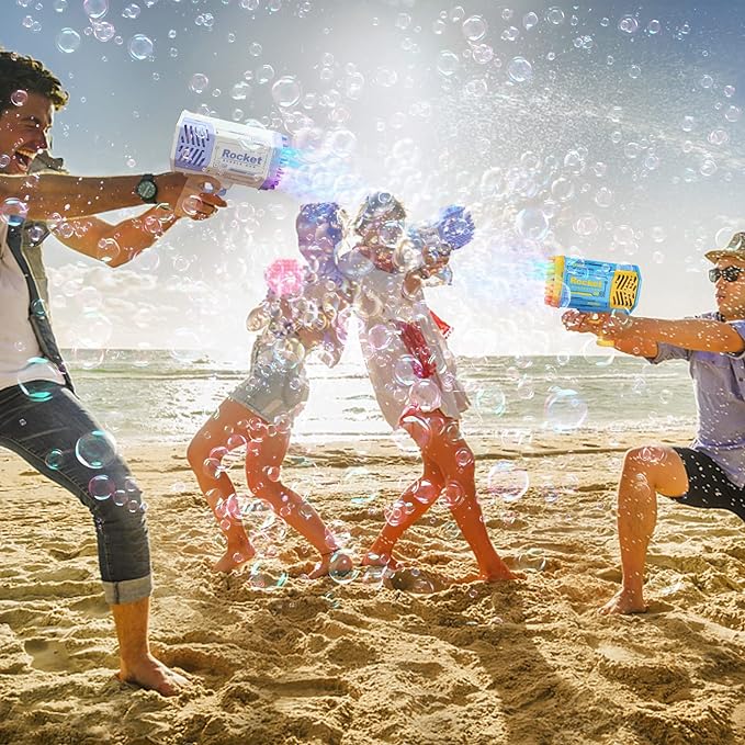 Bubble Gun - 69 Holes Rocket Bazooka Bubble Machine Gun