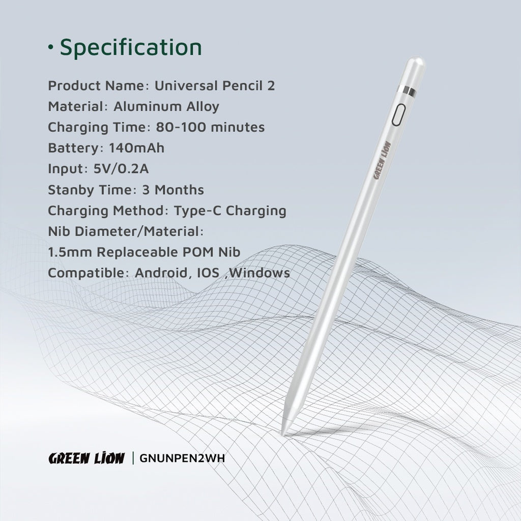 Green Lion Universal Pencil 2 - White