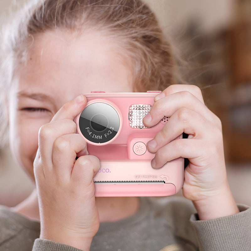 Hoco DV200 Dual Lens Children Printing Camera (Pink, Orange Color)