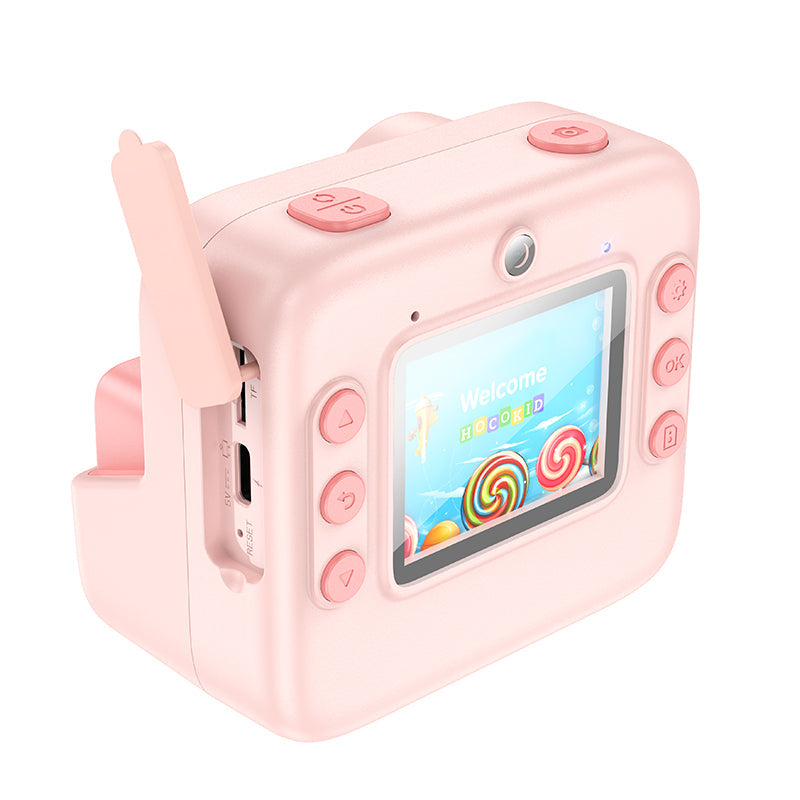 Hoco DV200 Dual Lens Children Printing Camera (Pink, Orange Color)