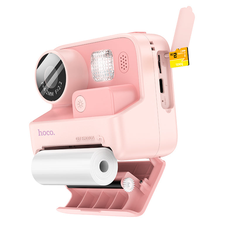 Hoco DV200 Dual Lens Children Printing Camera (Pink, Orange Color)