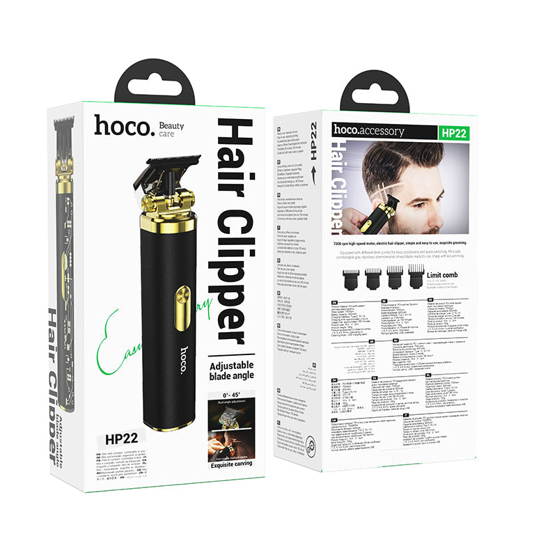 Hoco Retro Engraving Electric Hair Clipper - Black | HP22