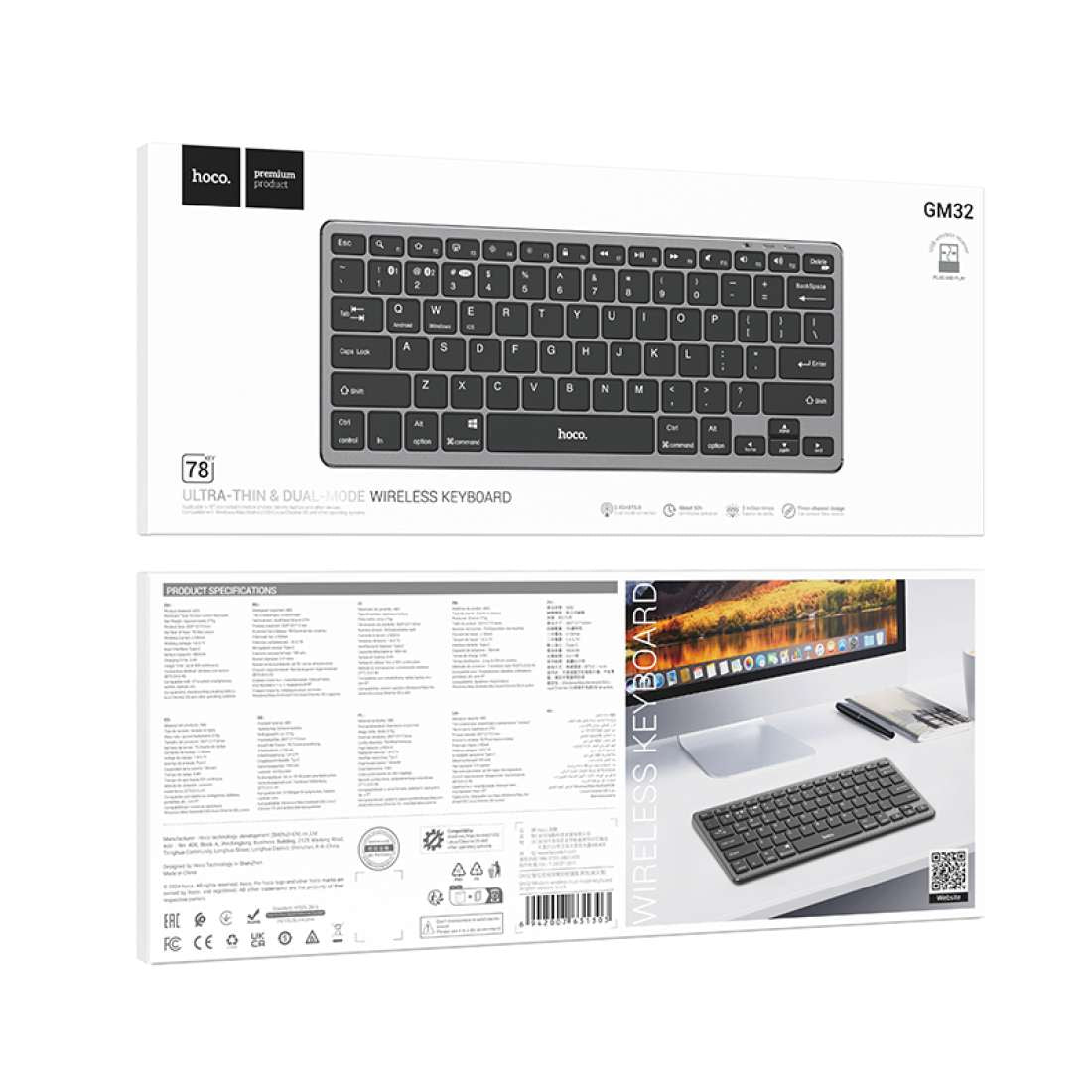 HOCO. DUAL-MODE WIRELESS KEYBOARD - BLACK