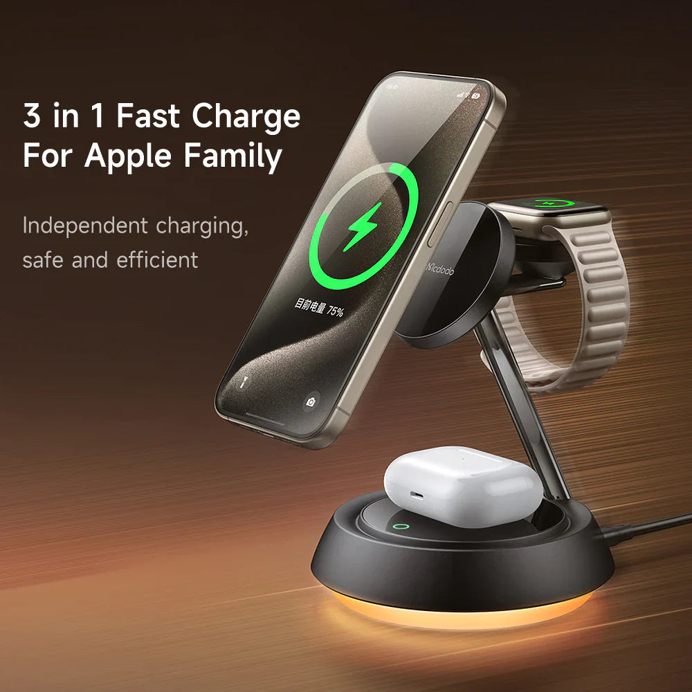 McDodo 3 in 1 15W Magnetic Wireless Charging Station