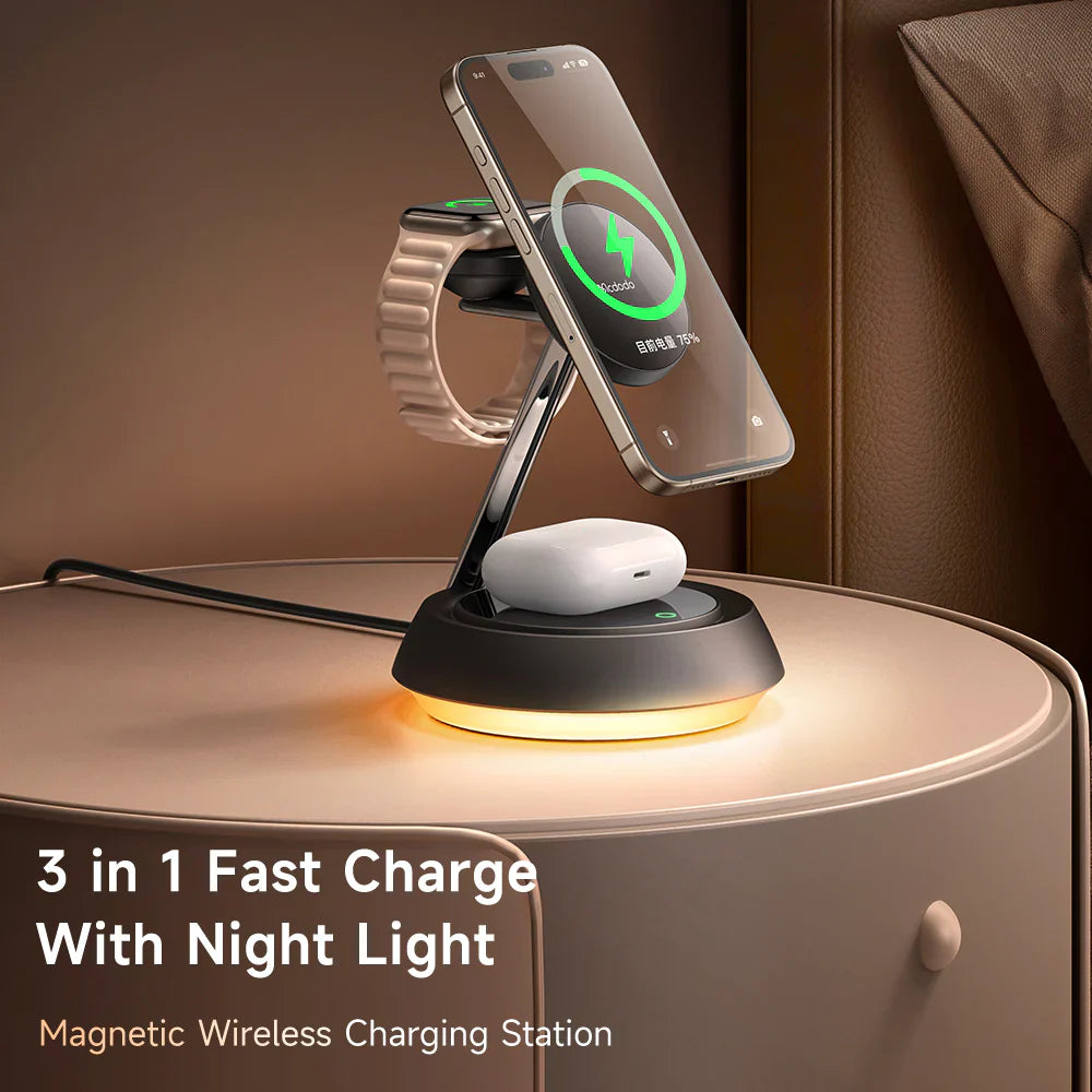 McDodo 3 in 1 15W Magnetic Wireless Charging Station