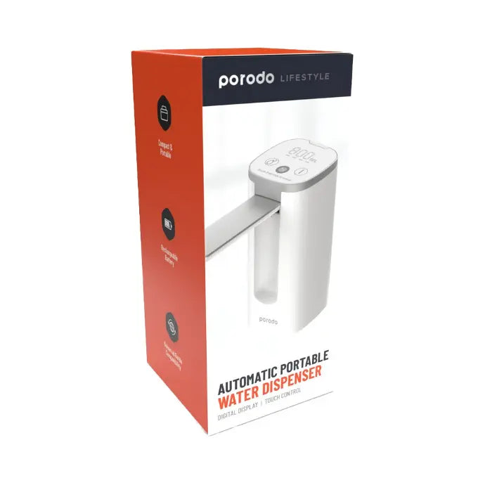 Porodo Lifestyle Mini Water Dispenser with LED Display - White