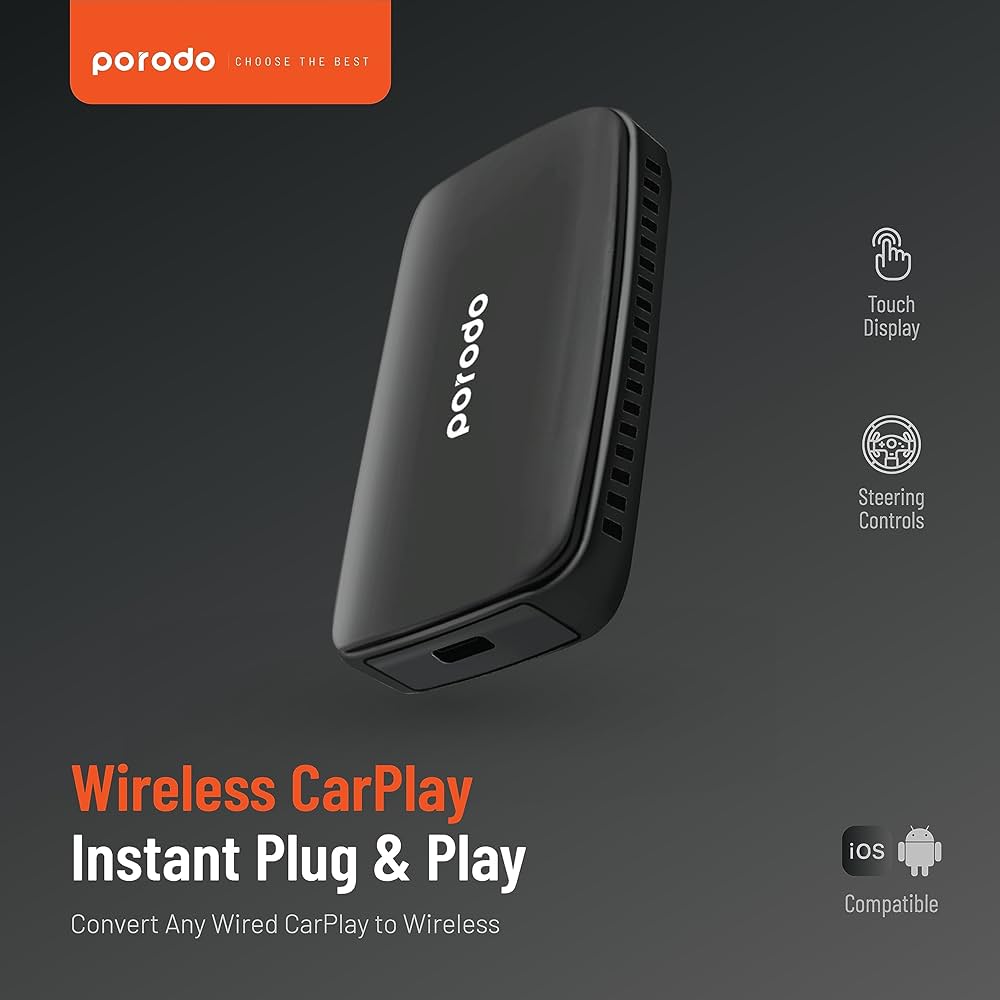 Porodo Wireless CarPlay With Instant Plug & Play