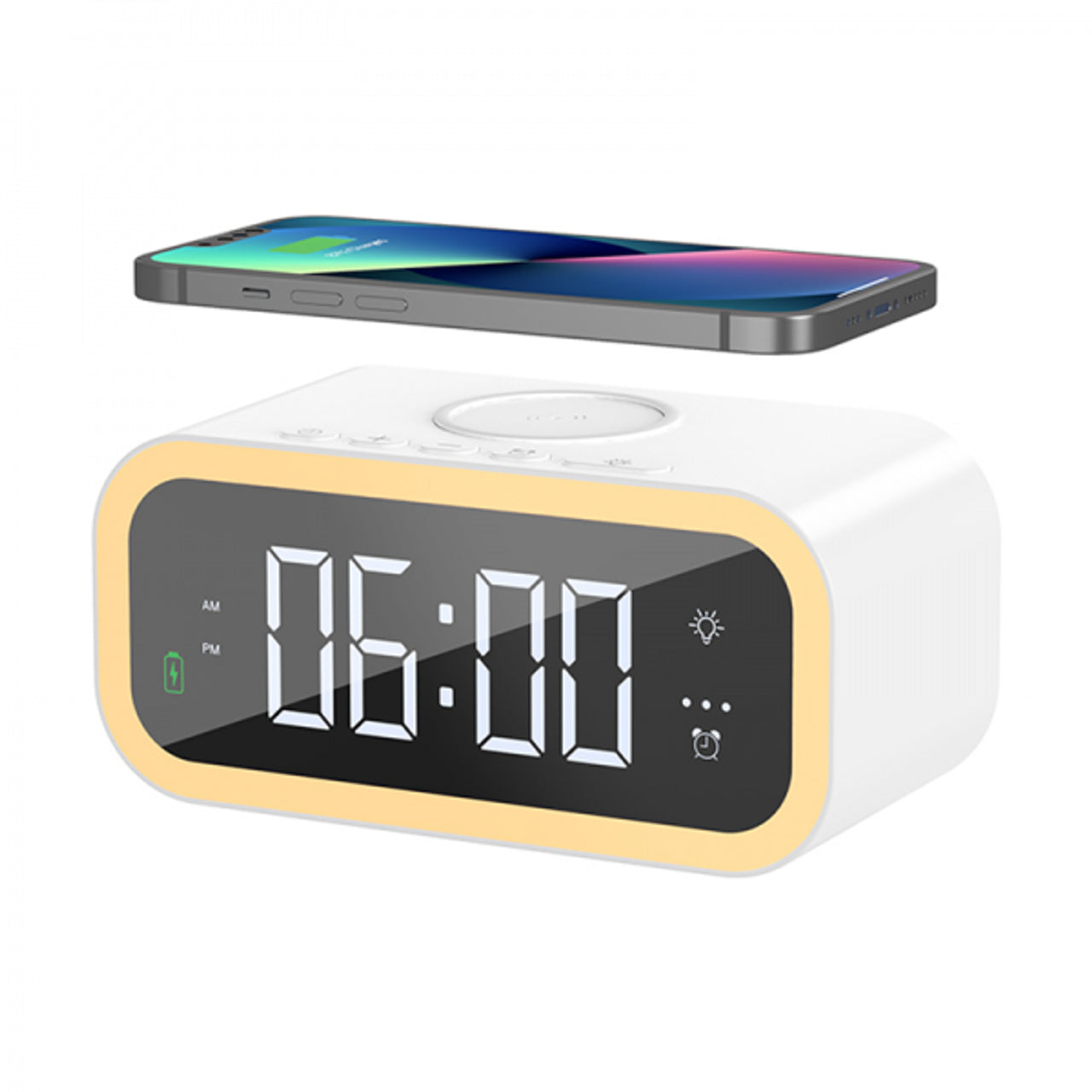 WIWU Wi-W015 2 in 1 Wireless Charger& Alarm White