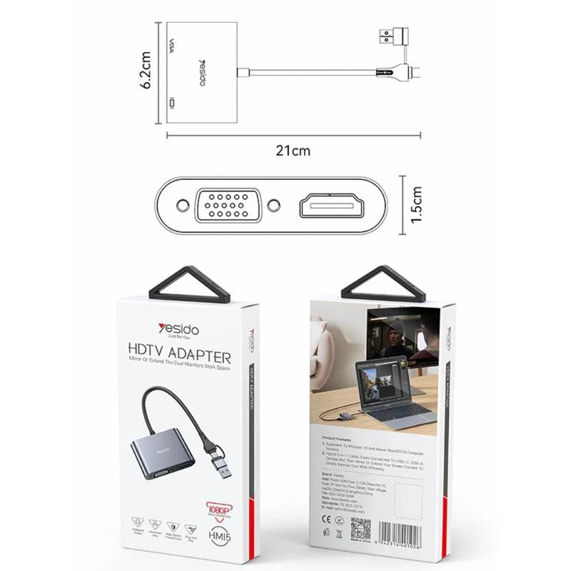 Yesido HM13 2m 8 Pin to HDMI 1080P HDTV Adapter Cable