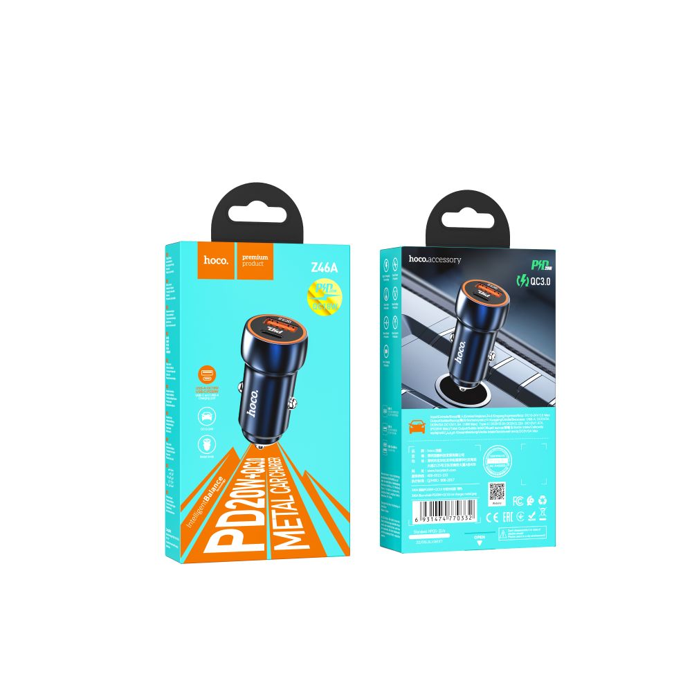 Car charger “Z46A Blue whale” PD20W + QC3.0