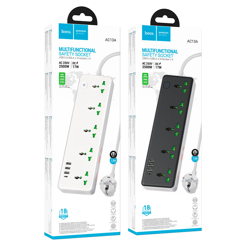 Hoco Power strip “AC13A Talento” 5 sockets EU