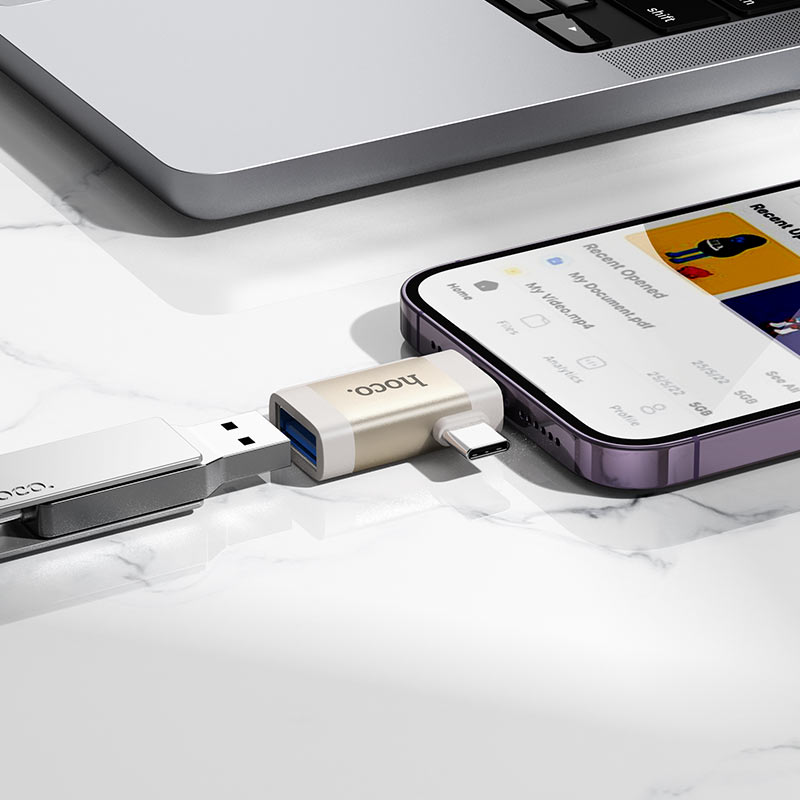 Hoco Adapter for Lightning and Type-C to USB-A “UA31F