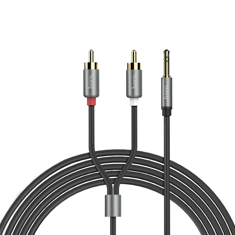 HOCO RCA Audio Video Cable 1.5 m UPA10  (Compatible with mobile, Black, One Cable)