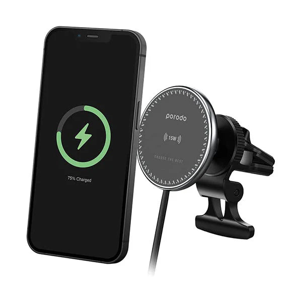 Porodo 3 In 1 Magnetic Car Charger Mount 15W With 20W PD Car Charger