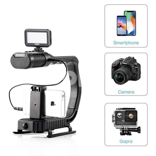 TECHBLAZE AY-49U U Shaped Video Making Handheld Stabilizer Kit Camera Gimbal for Outdoor Videography Portable Video Camera Accessories C Shape Stabilizer for DSLR Mobile Phones DV